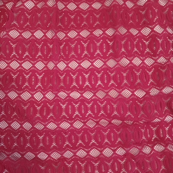 SOLD E - PerSeption Concept Red Lace Overlay Sleeveless Top Size Large - Picture 5 of 9